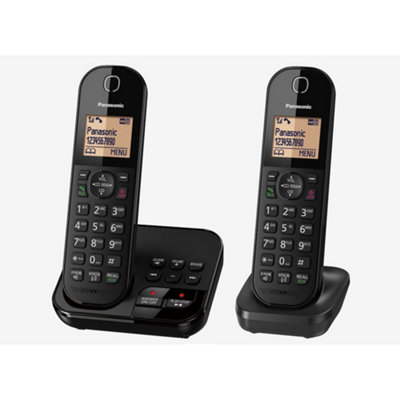 Panasonic KX-TGC422EB Black Twin Digital Cordless Phone - Box Damaged