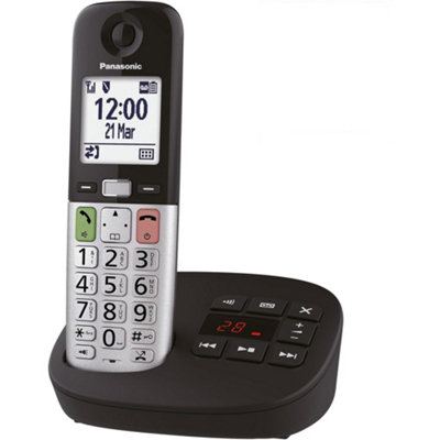 Panasonic KX-TGU430EB Black Digital Cordless Phone, Answering Machine, 1 Handset Includes Free Gift