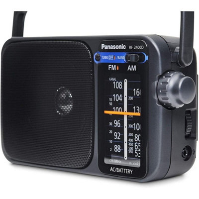 Panasonic RF-2400D Black Digital Portable Radio AM/FM Includes Free Gift