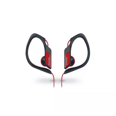 Panasonic RP-HS34E Red Water/Sweat Resistant Adjustable In-Ear Sports Headphones