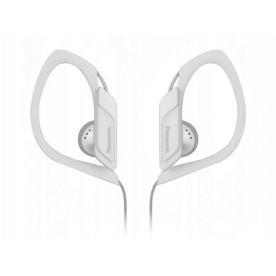Panasonic RP-HS34E White Water/Sweat Resistant Adjustable In-Ear Sports Headphones