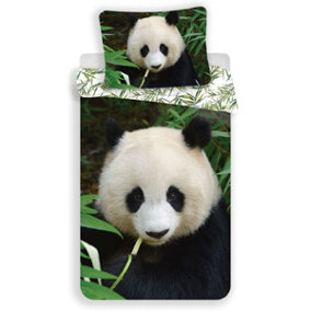 Panda 100% Cotton Single Duvet Cover and Pillowcase Set - European Size