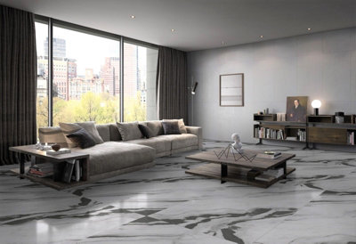 PANDA MARBLE by RAK Ceramics MATT 600x1200mm Porcelain Wall and Floor Tiles (Pack of 2 w/coverage of 1.44m2)