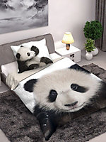 Panda Single 100% Cotton Duvet Cover and Pillowcase Set - European Size