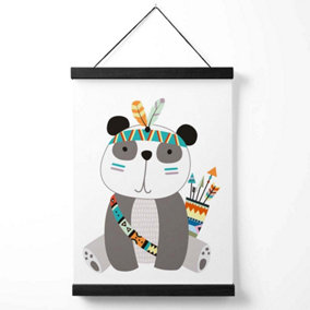 Panda Tribal Animal Medium Poster with Black Hanger