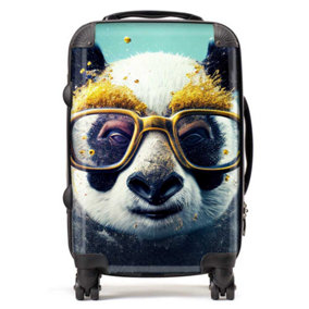 Panda With Golden Glasses Splashart Suitcase - Cabin