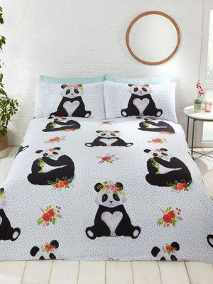 Pandas Double Duvet Cover and Pillowcase Set