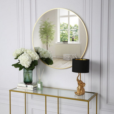 Pandora - Round Wall Mirror - 60x60 cm (Gold)