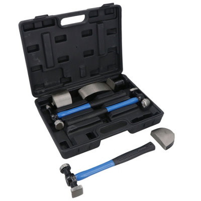 Panel Beating Hammers & Dollies / Body Repair Kit with Fibreglass Handles