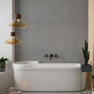 Panel Company Large Grey Sparkle 1.0m x 2.4m Shower Panel