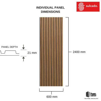 Panel Company Natural Oak Acoustic Slat Wall Panel
