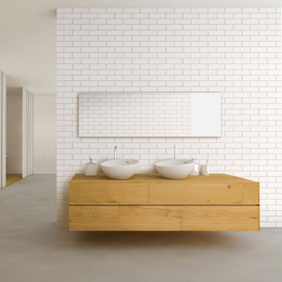 Panel Company Premium Large London White Tile Shower Panel 1.0m x 2.4m Price Comparisons | Compare The Build