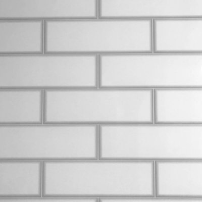 Panel Company Premium Large London White Tile Shower Panel 1.0m x 2.4m