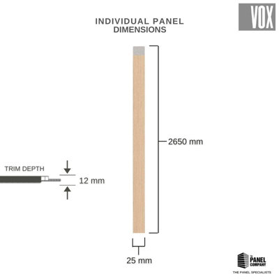 Panel Company Vox Linerio SLine Natural Slat Panel  Universal Trim