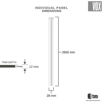 Panel Company Vox Linerio SLine White Slat Panel  Right Hand Trim