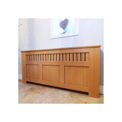 Panel Grill Oak Radiator Cover - Extra Large