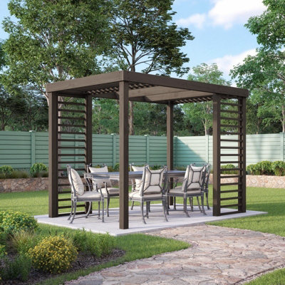 Panel Pergola - Wood - L300 x W480 cm - Rustic Brown