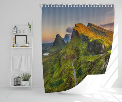 Panorama of Quiraing mountains sunset at Isle of Skye, Scottish highlands (Shower Curtain) / Default Title Price Comparisons | Compare The Build