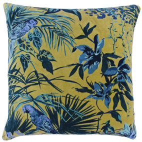 Paoletti Amazon Jungle Round Botanical Velvet Cushion Cover