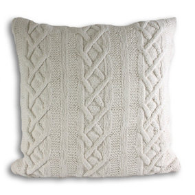 Paoletti Aran Cable Knit 100% Cotton Cushion Cover