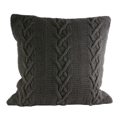 Cuscino Aran Knit In Cotone Riva Paoletti: Design A Trecce, Colore Crema, Lusso Per Il Divano - 3