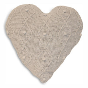 Paoletti Argyll Heart Knitted Cushion Cover