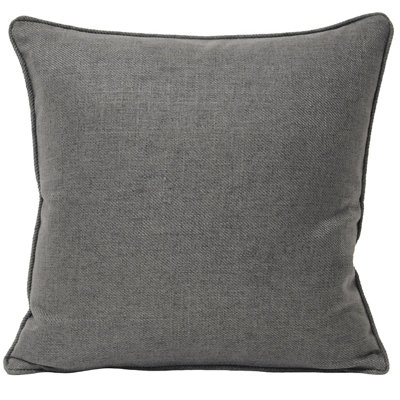 Paoletti BRIX Cuscino 30x50 Cm – Lana E Poliestere, Colore Carbone – Con Cinturino In Pelle E Zip Nascosta