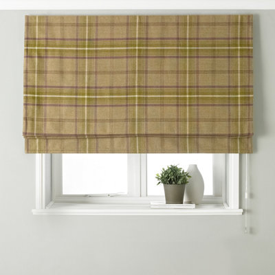 Paoletti Aviemore Traditional Tartan Faux-Wool Blackout Roman Blind ...