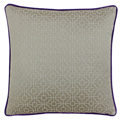 Riva Paoletti BELSIZE Kissenbezug 45x45 Cm - Geometrisches Design In Taupe/Lila