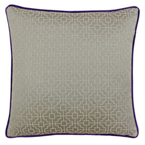 Paoletti Belsize Jacquard Piped Feather Filled Cushion