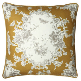 Paoletti Burford Renaissance Inspired Floral Printed Velvet Polyester Filled Cushion