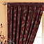 Paoletti Burgundy Red Shiraz Traditional Jacquard Pencil Pleat Curtain Pair (W) 229cm x (L) 229cm