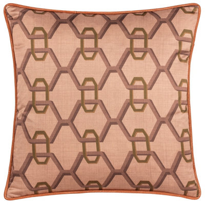 Paoletti Carnaby Chain Geometric Satin Polyester Filled Cushion