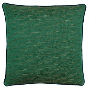 Paoletti Chiswick Jacquard Geometric Piped Feather Filled Cushion