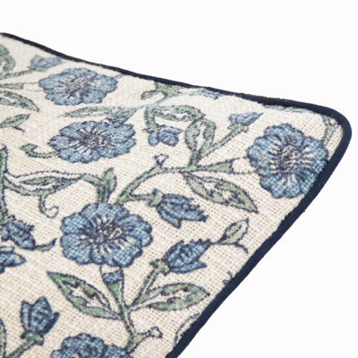 Paoletti Delphi Cuscino Imbottito 45x45 Cm, Colore Blush, In Velluto Jacquard Con Retro Lino, Morbido, Con Inserti