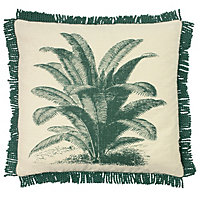Paoletti Ecuador Large Palm Tree Printed Tasselled Polyester Filled Cushion