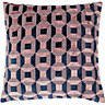 Paoletti Empire Cushion Cover Blush Pink/Navy (One Size)