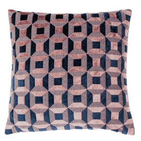 Paoletti Empire Velvet Jacquard Geometric Patterned Polyester Filled Cushion