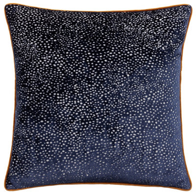 Paoletti Estelle Spotted Piped Cut Velvet Polyester Filled Cushion