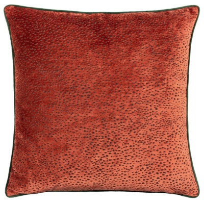 Paoletti Estelle Spotted Piped Cut Velvet Polyester Filled Cushion