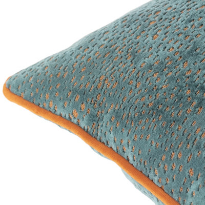 Paoletti Estelle Spotted Piped Cut Velvet Polyester Filled Cushion