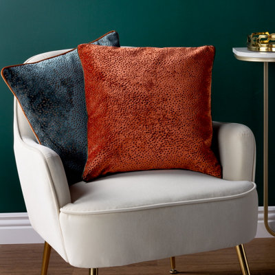 Paoletti Estelle Spotted Velvet Feather Filled Cushion
