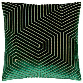 Paoletti Evoke Geometric Cut Velvet Cushion Cover