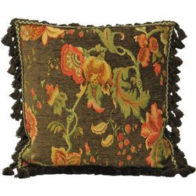 Paoletti Fairvale Floral Tasselled Polyester Filled Cushion