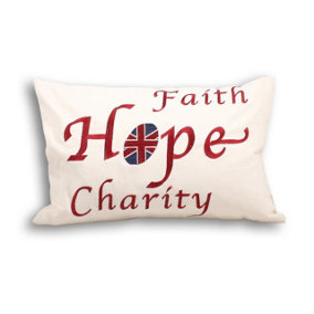 Paoletti Faith Embroidered Message Feather Filled Cushion