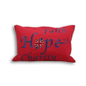 Paoletti Faith Embroidered Message Polyester Filled Cushion