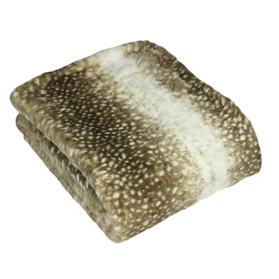 Paoletti Fawn Printed Faux Fur Throw