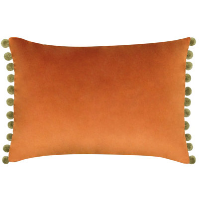 Paoletti Fiesta Velvet Pom Pom Feather Filled Cushion