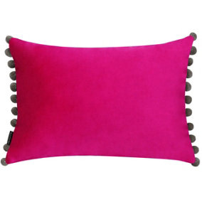 Paoletti Fiesta Velvet Pom-Pom Polyester Filled Cushion