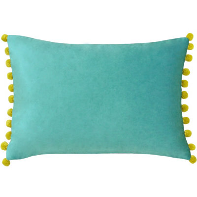 Paoletti Fiesta Velvet Pom-Pom Polyester Filled Cushion